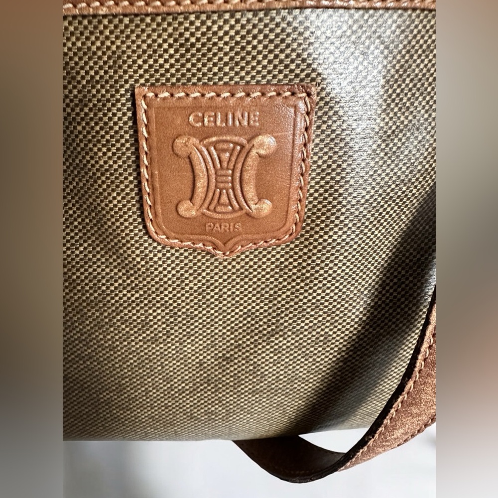 Celine Beige Coated Canvas and Leather Shoulder Bag - Picture 11 of 14